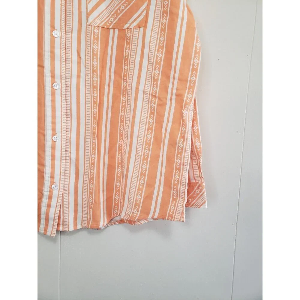 Wrangler Wrancher Womens L Shirt Orange Western Aztec Stripe Rodeo Cotton NWT - Picture 3 of 7
